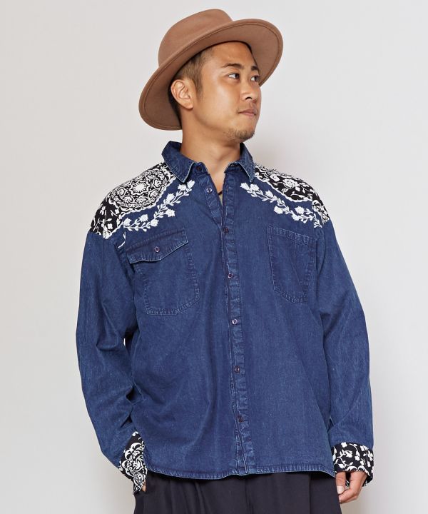 Men's Patchwork Shirt - Ametsuchi