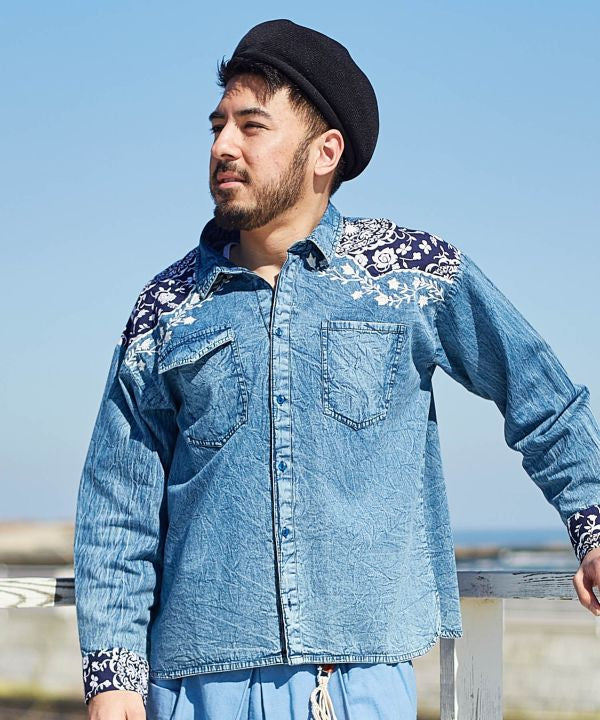 Men's Patchwork Shirt - Ametsuchi