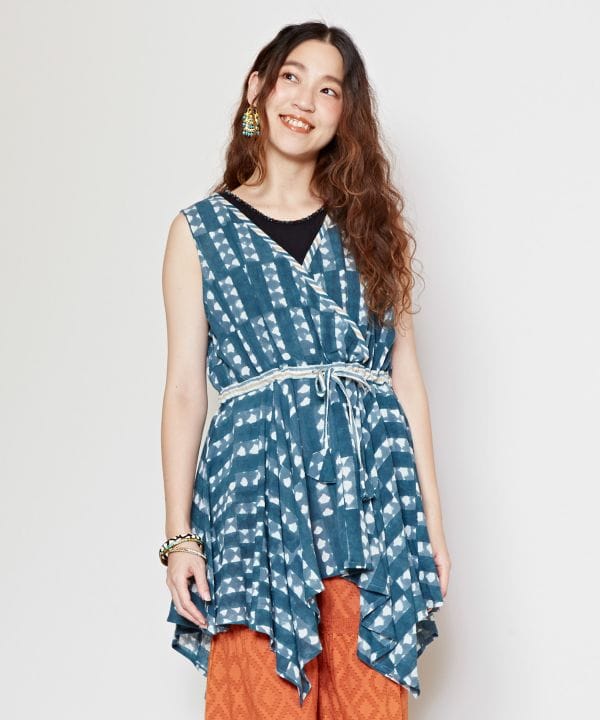 Block Print Sleeveless Top