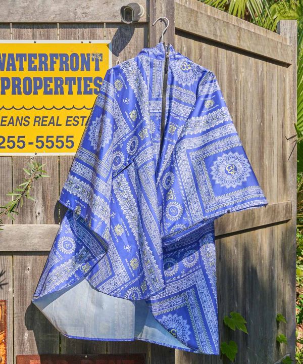 Poncho de bain Suzon rayures Blue Cloud - MARIUS & ALBA