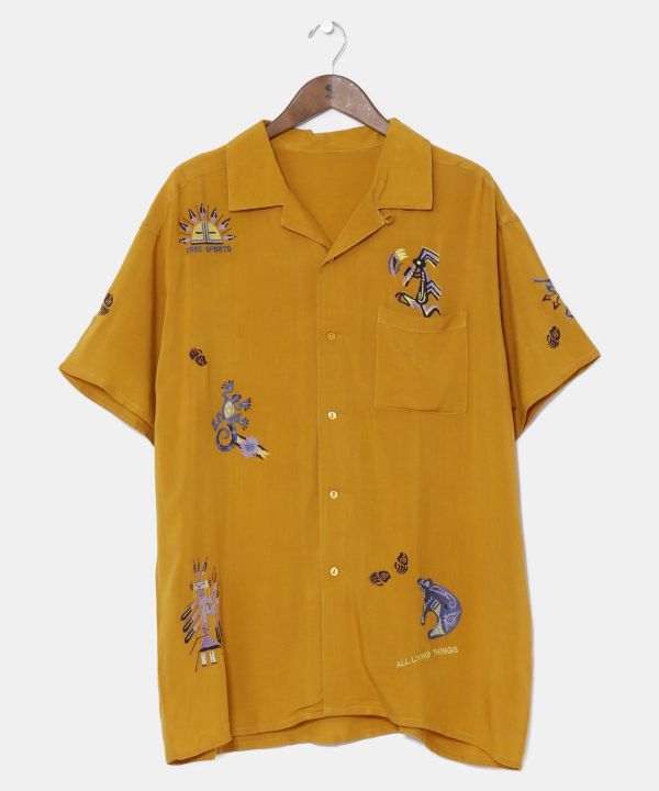 Yellow best sale embroidered shirt