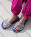 Open Toe Glitter Sliders