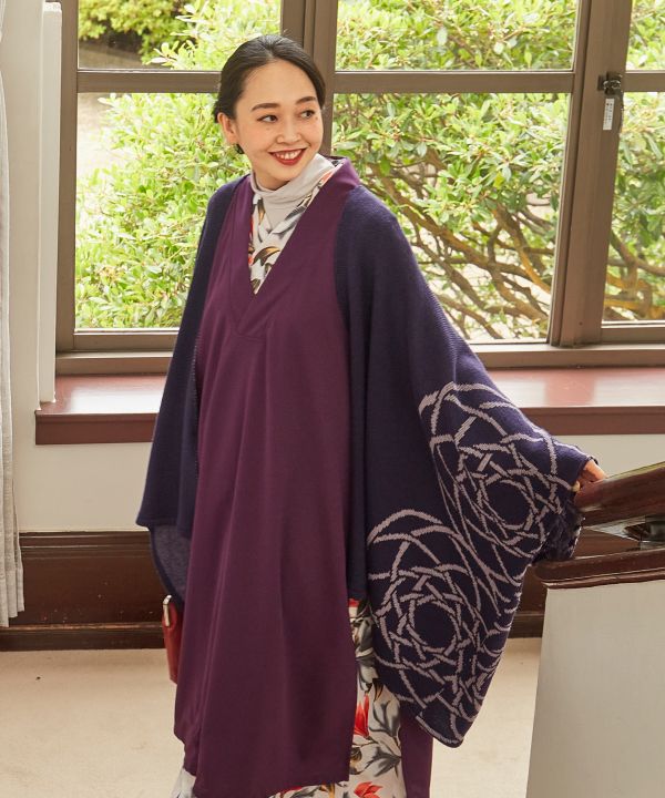 Japanese Crest Motif Knitted KIMONO Cardigan