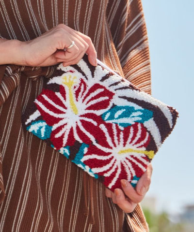 Hawaiian Chenille Embroidery Pouch