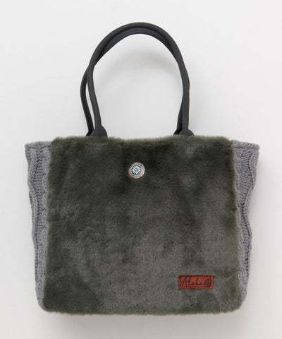 Faux Fur x Knit Handbag