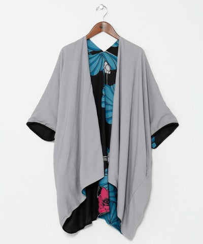 WATARI - Cotton Rose Print Reversible Kimono