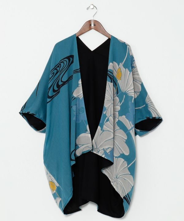 WATARI - Cotton Rose Print Reversible Kimono