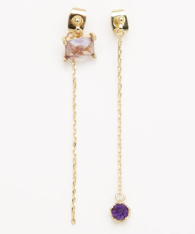 UBUISHI - Asymmetric Birthstone Earrings