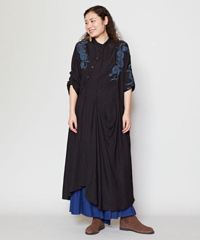 Peacock Embroidery Versatile Dress