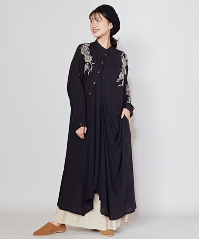 Peacock Embroidery Versatile Dress