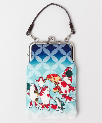 Ukiyoe Pattern GAMAGUCHI Pouch with Handle