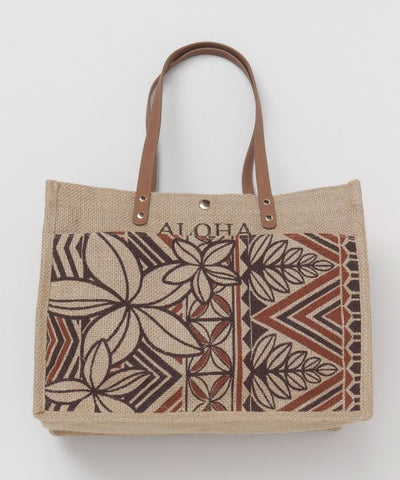 Tribal Pattern Jute Handbag