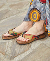 Kitenge Pattern Thong Wooden Sandals