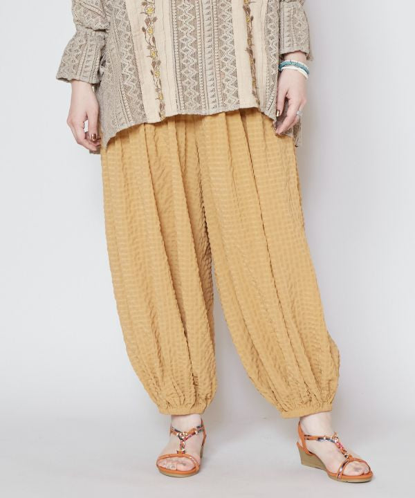 Seersucker Textured Harem Pants