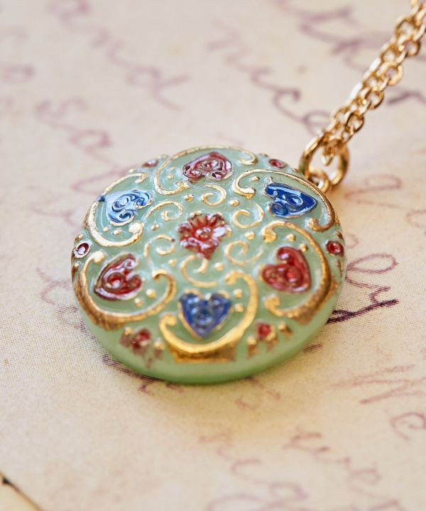 Czech Glass Button Necklace