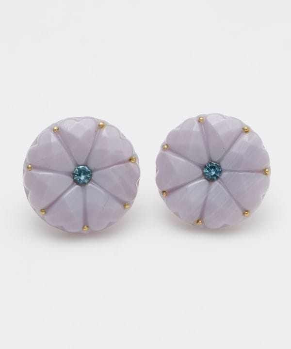 Czech Glass Button Stud Earrings