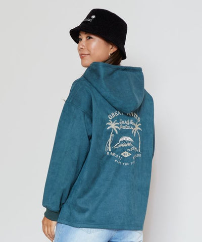 SURF＆Palms Soft Suede Hoodie