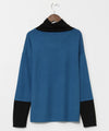 Bi Color Turtleneck Top