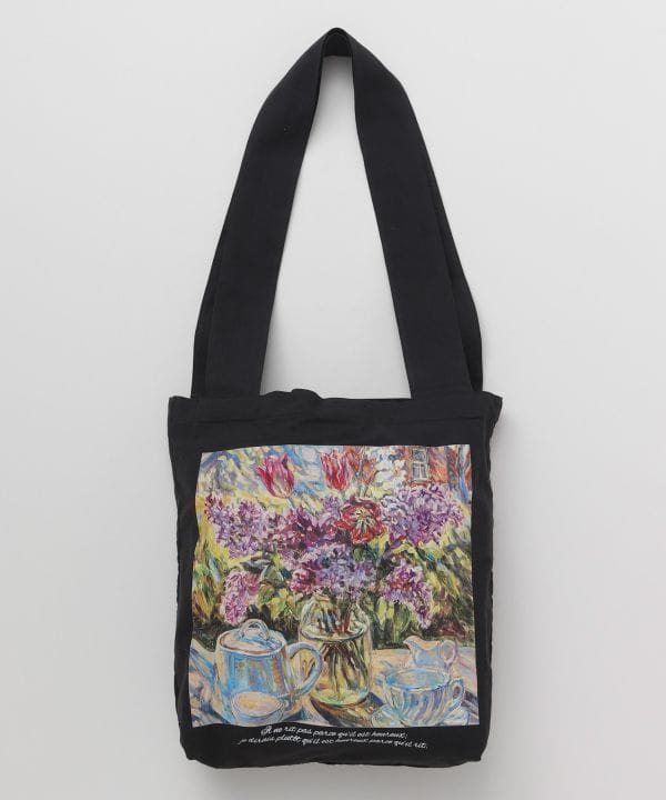 Organic Cotton Floral Art Tote Bag