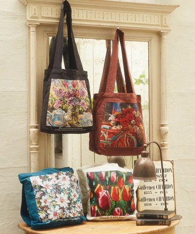 Organic Cotton Floral Art Tote Bag