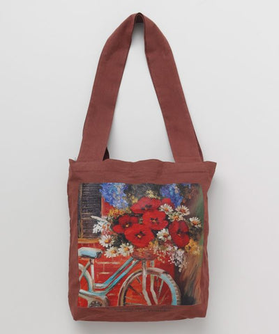 Organic Cotton Floral Art Tote Bag