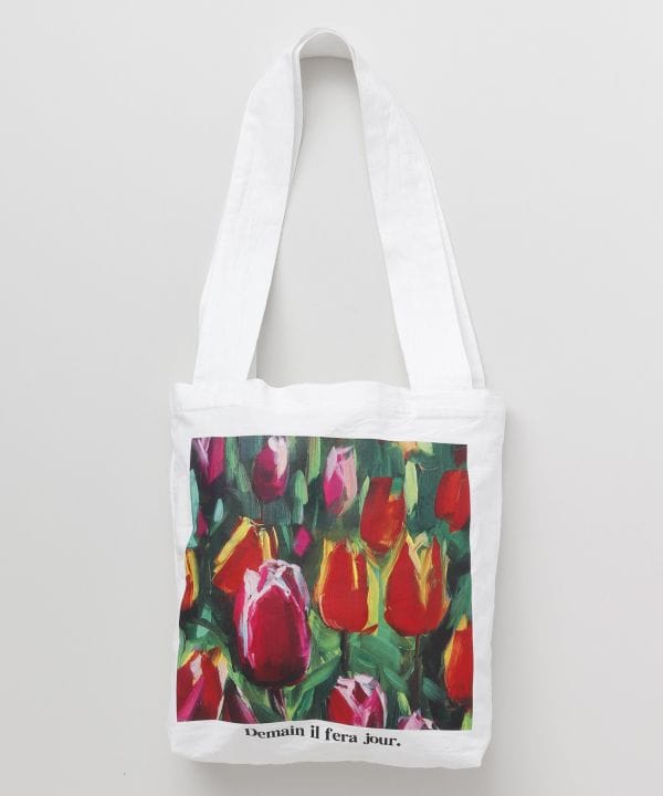 Organic Cotton Floral Art Tote Bag