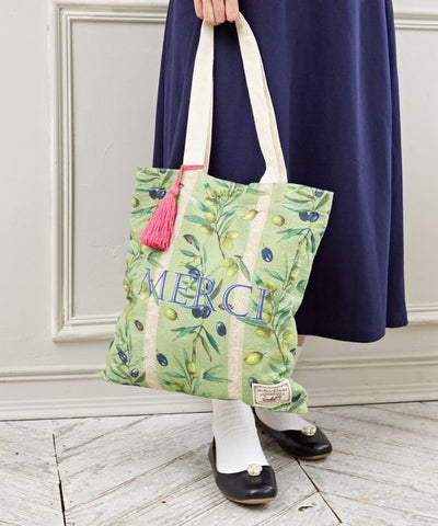 Organic Cotton Olive Tote Bag