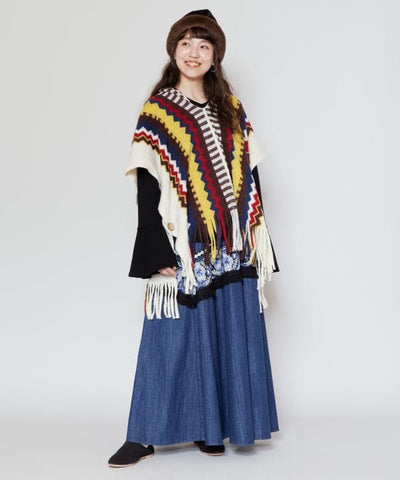 Knit Hoodie Poncho