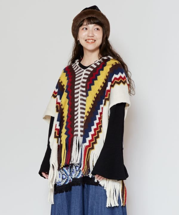 Knit Hoodie Poncho