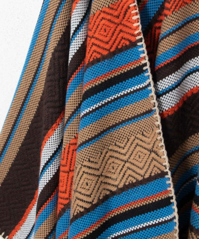 Mexican Color Striped Poncho Scarf