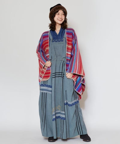 Mexican Color Striped Poncho Scarf