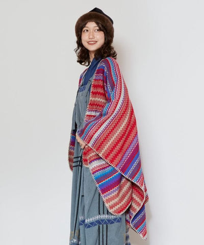 Mexican Color Striped Poncho Scarf