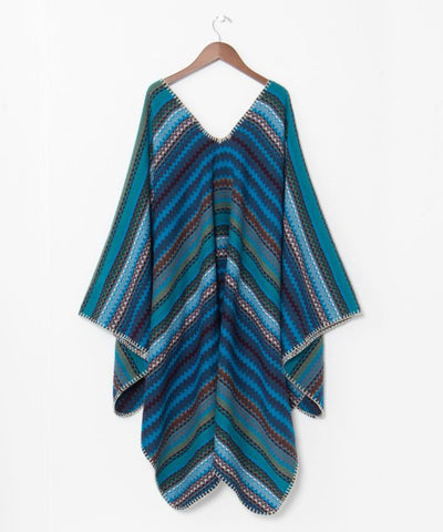 Mexican Color Striped Poncho Scarf