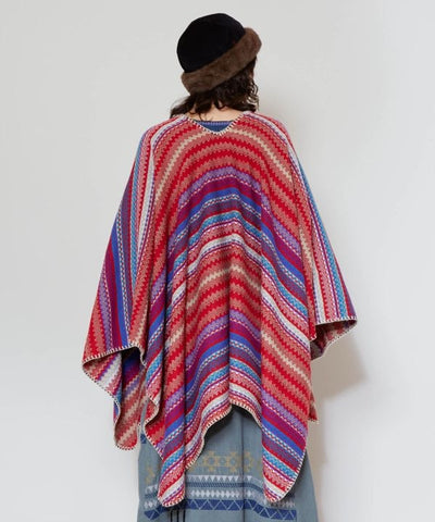 Mexican Color Striped Poncho Scarf