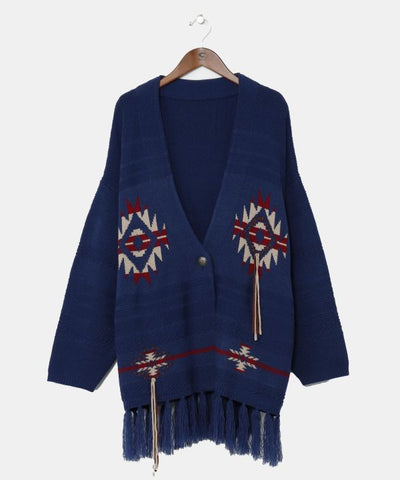 Navajo Pattern Knit Cardigan