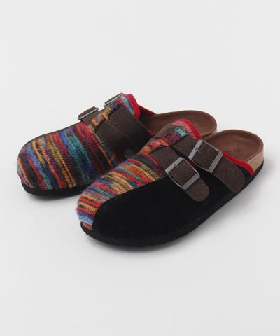 Patchwork Slip On Sandals