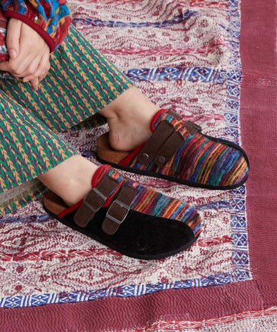 Patchwork Slip On Sandals