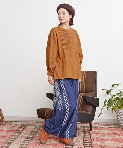 Bohemian Staple Pintuck Pullover