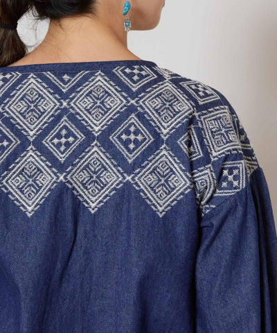 Bohemian Embroidery Denim Top