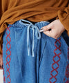 Embroidered Bohemian Denim Pants