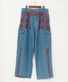 Embroidered Bohemian Denim Pants