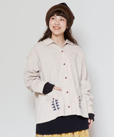 Embroidered Corduroy Shirt