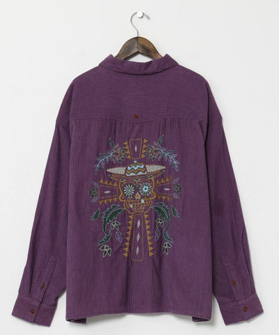 Embroidered Corduroy Shirt