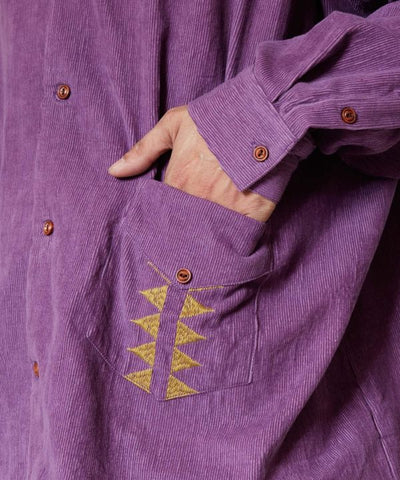 Men's Embroidered Corduroy Shirt