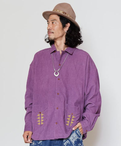 Men's Embroidered Corduroy Shirt