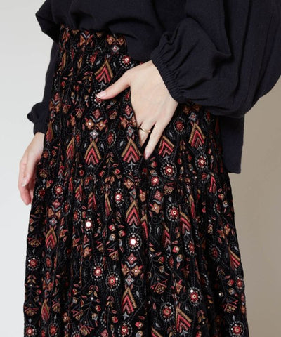 Bohemian Embroidered Skirt