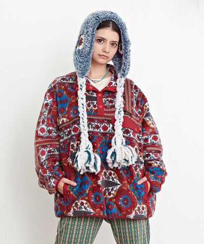 Amina x grn Kilim Pattern Fleece Top