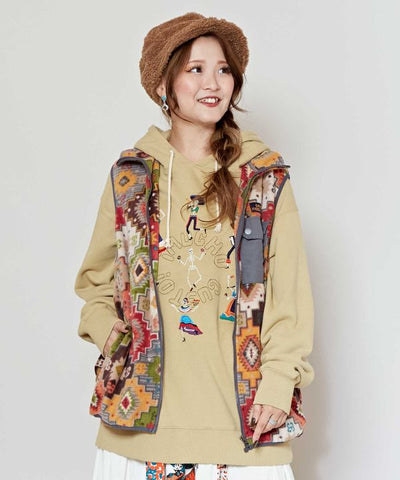 Amina x grn Kilim Pattern Fleece Vest