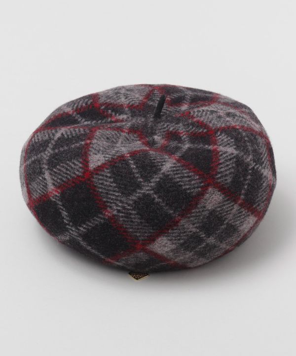 Wool Plaid Beret Hat