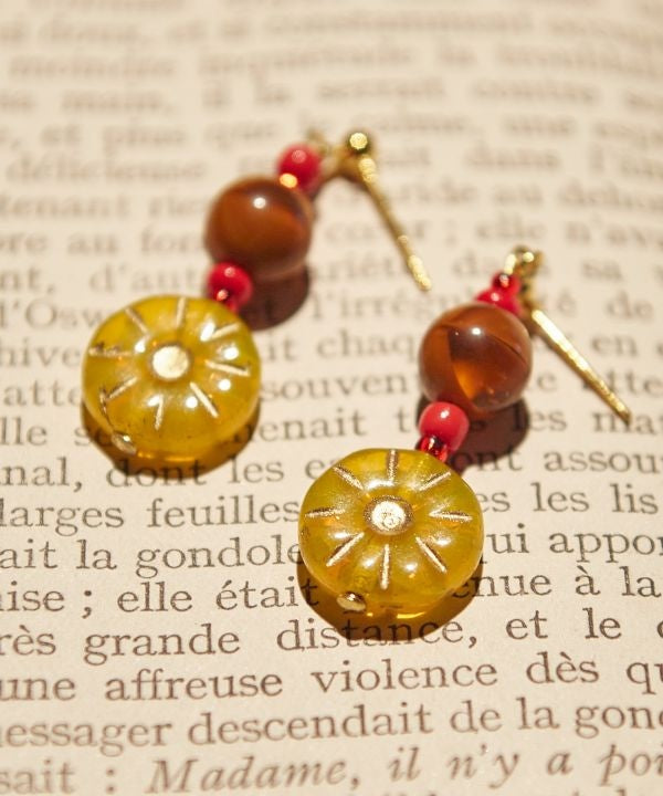 Czech Glass Suns Earrings